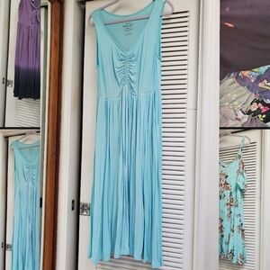 Torrid Baby Blue Super Soft Pleated Maxi/Midi Dress